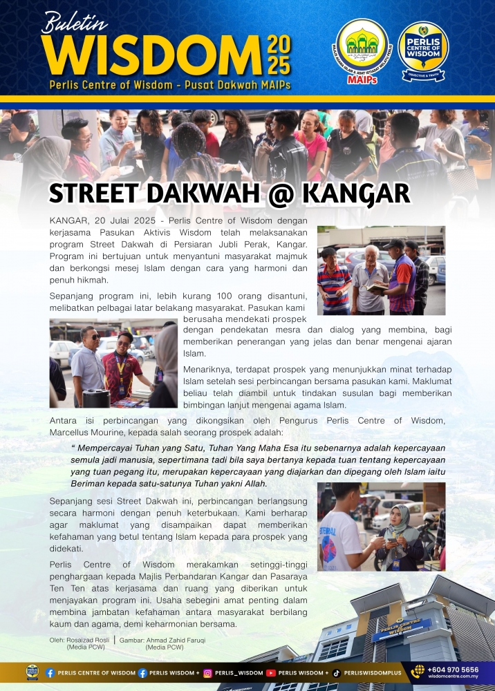 Buletin Wisdom Bil.1/2025 - Street Dakwah 20 Julai 2025